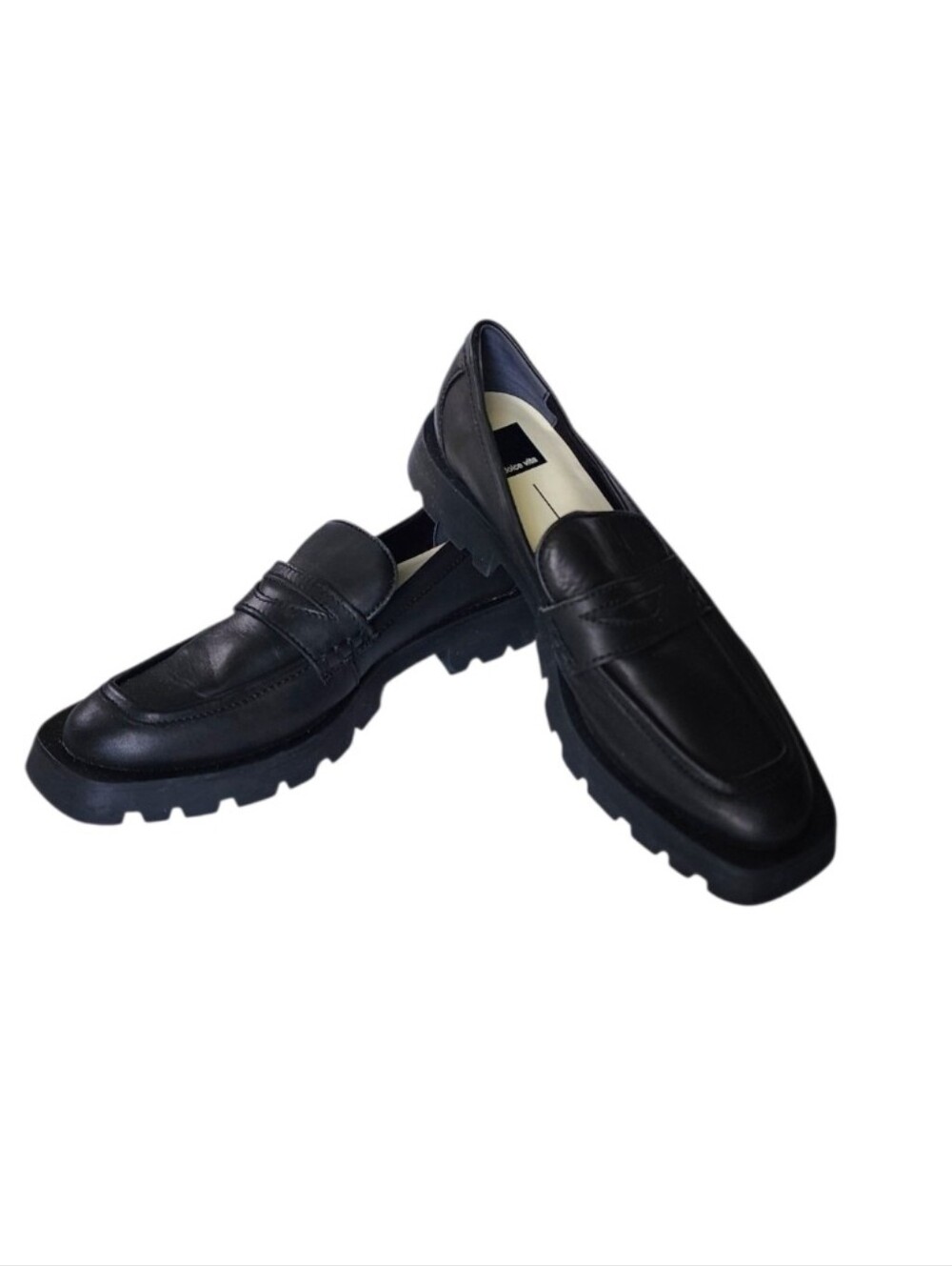 Dolce Vita Elias Chunky Black Leather Penny Loafers - Picture 8 of 8